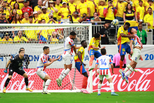 HOUSTON, TEXAS - JUNE 24: Jefferson Lerma of Colombia scores the team's second goal during the CONMEBOL Copa America 2024 Group D match between Colombia and Paraguay at NRG Stadium on June 24, 2024 in Houston, Texas. 